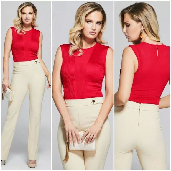 GUESS by Marciano Ami Mesh Pleated Bodysuit Small - Picture 1 of 5